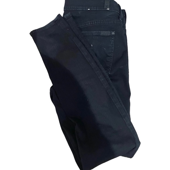 7 FOR ALL MANKIND The Skinny Black Jeans Five Pocket Zip Fly - Picture 2 of 6